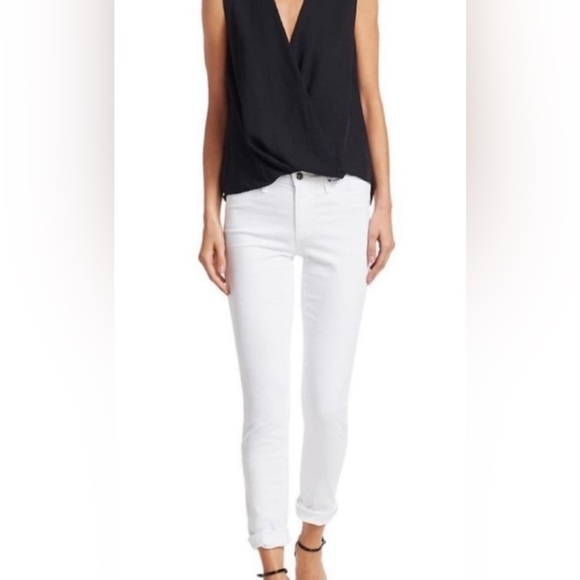 AG Adriano Goldschmied The Prima Mid Rise Cigarette Leg Denim Jeans White 31R - Picture 13 of 13